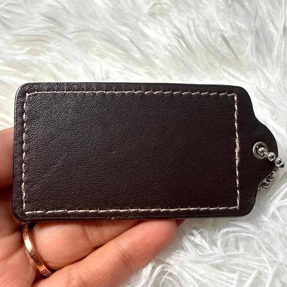 3" COACH Brown Fob Bag Charm Hang tag Hangtag - Picture 2 of 2